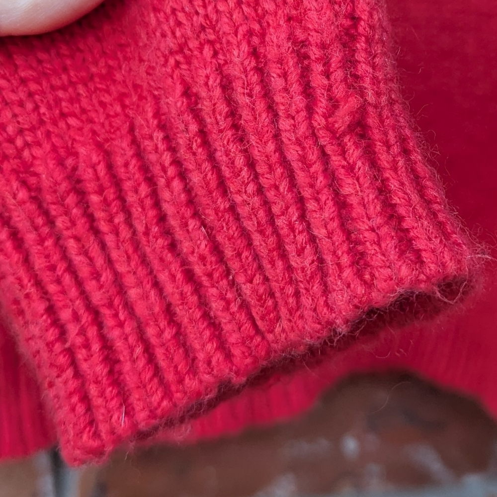 Marine Layer Archive Fair Isle Alpine Sweater Red M Wool Alpaca Blend - Picture 7 of 10